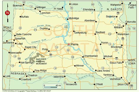 list towns in south dakota.